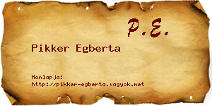 Pikker Egberta névjegykártya